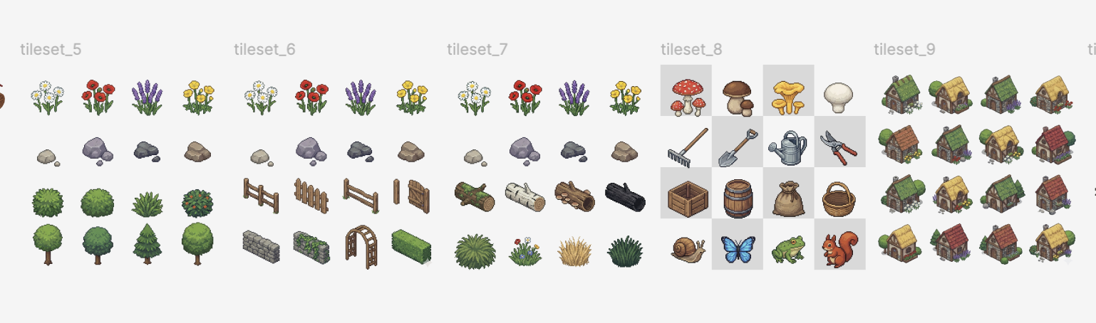 Tilesets retravaillés dans Figma